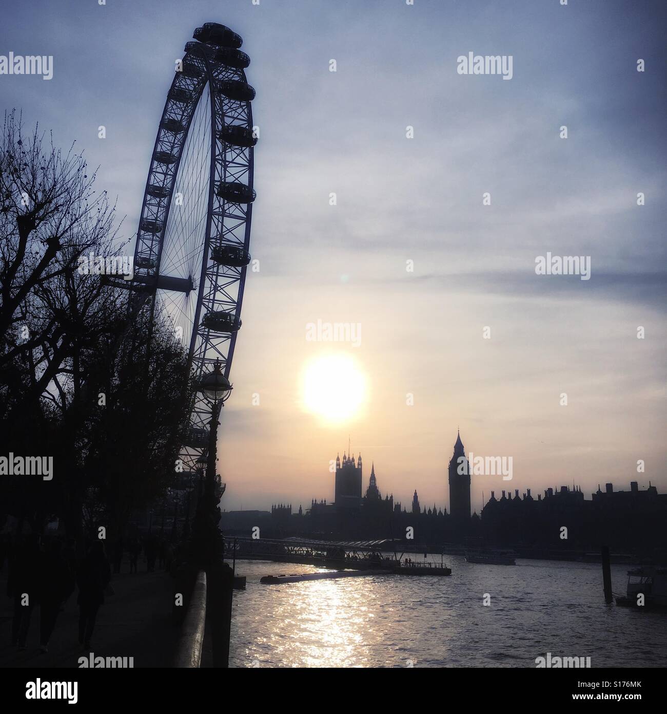Winter Sun on the Thames - Smartphone Captured Stock Image