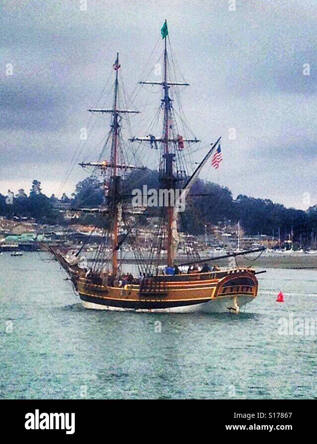 The Tall Ship arrives in Morro Bay Harbor Stock Photo Alamy