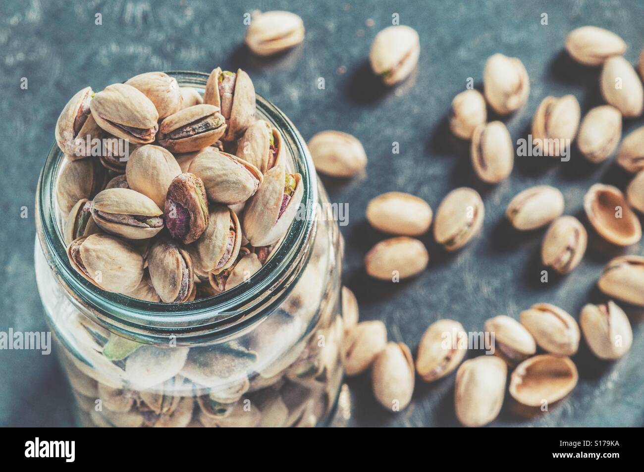 Pistachios overhead - Smartphone Captured Stock Image