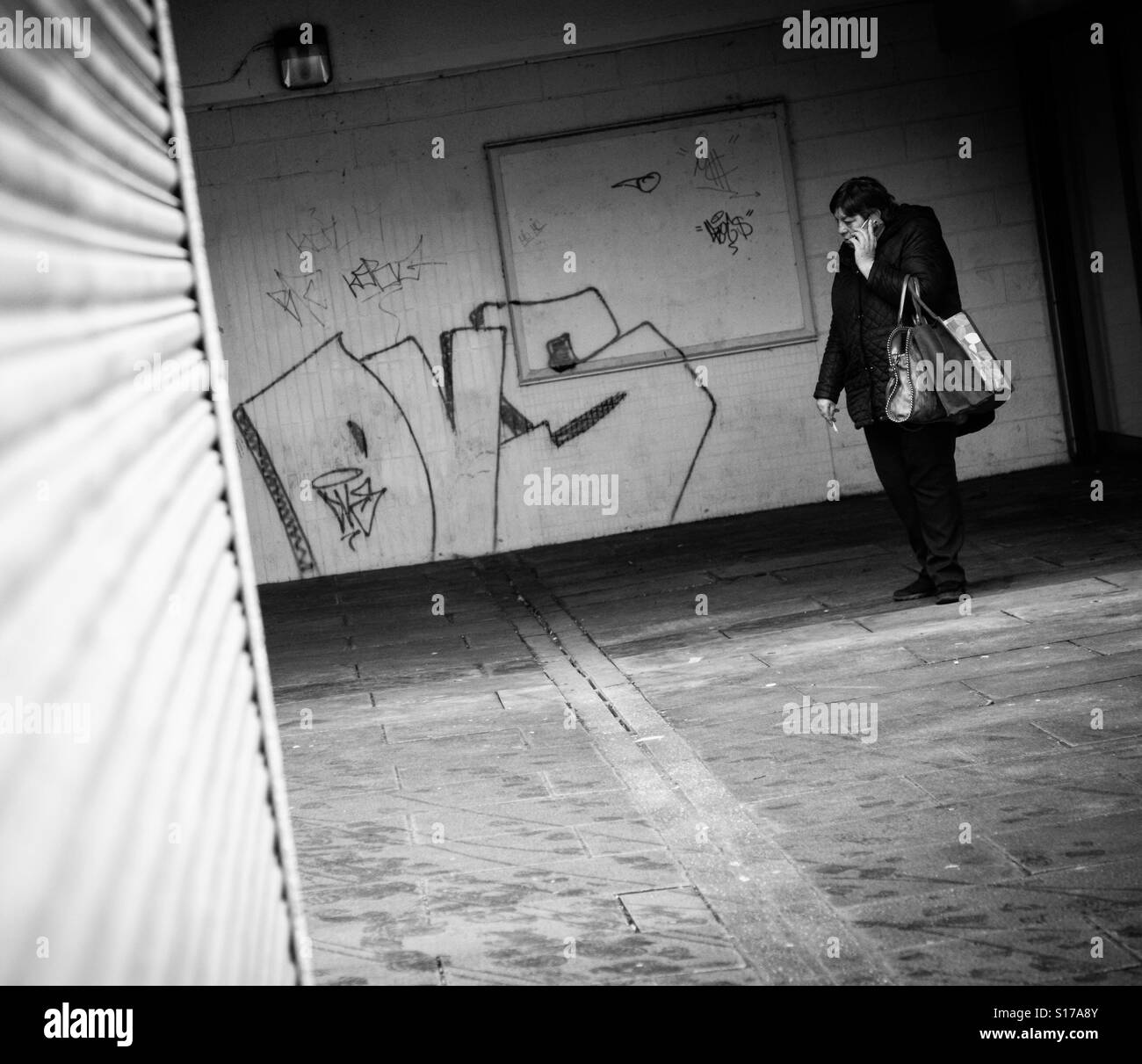 On the phone, Brighouse,Yorkshire - Smartphone Captured Stock Image