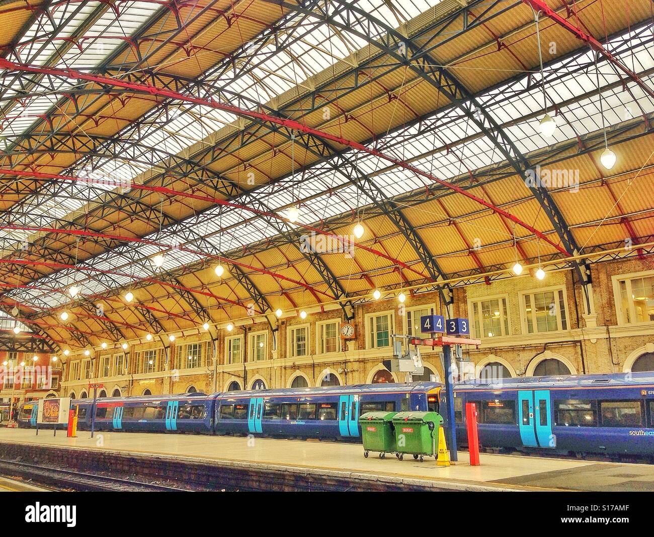 Victoria station platforms 3 and 4. - Smartphone Captured Stock Image