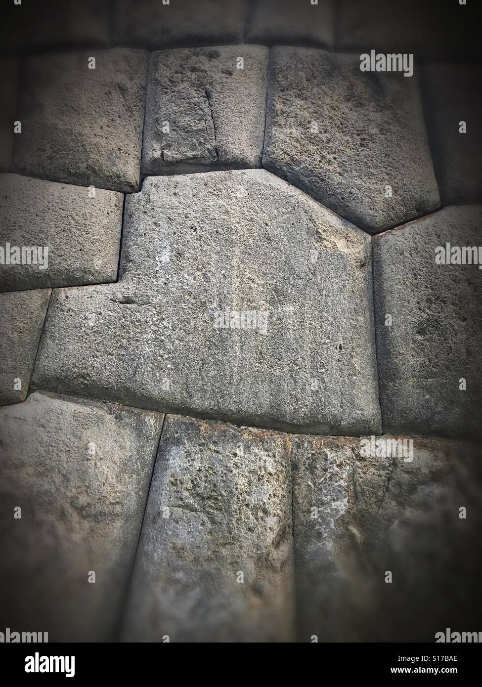 Detail of Incan stonework at Sacsayhuaman Stock Photo