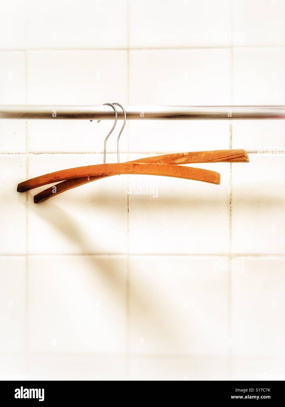 Two coat hangers. - Smartphone Captured Stock Image