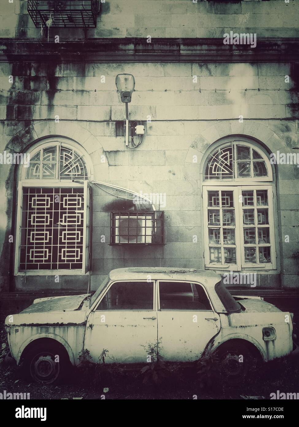 Abstract architecture with car - Smartphone Captured Stock Image