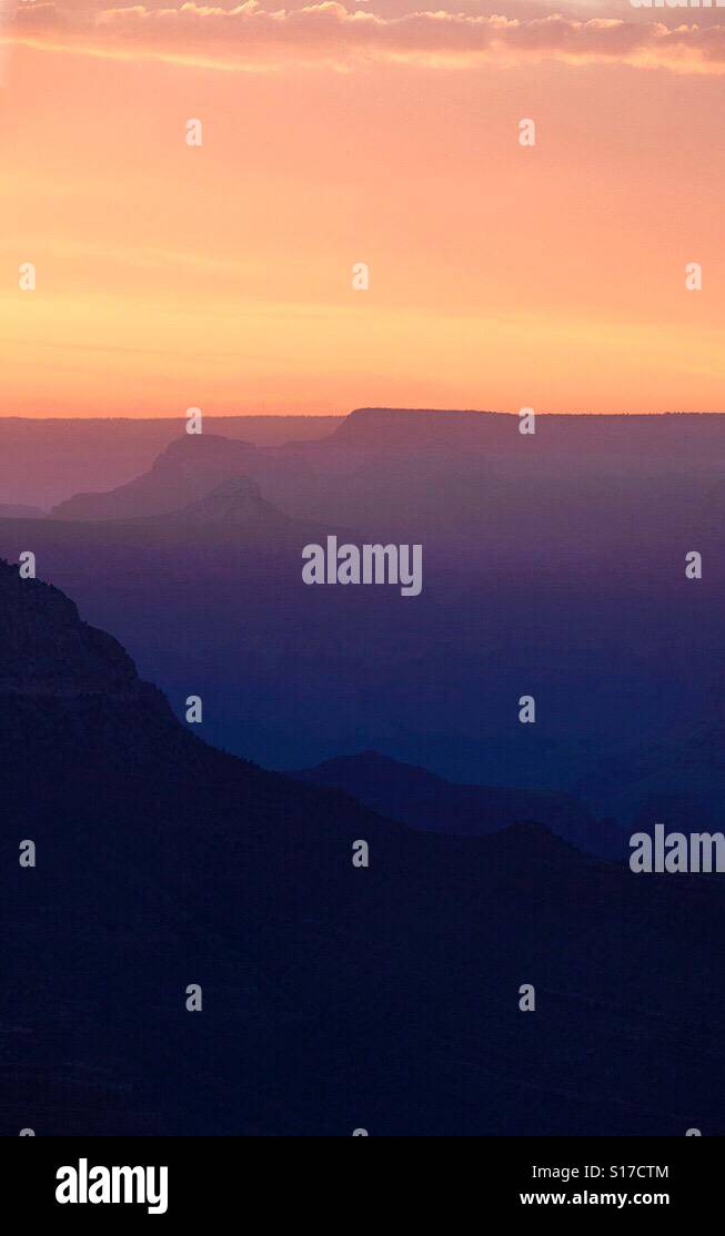 Sunset over Grand Canyon Stock Photo