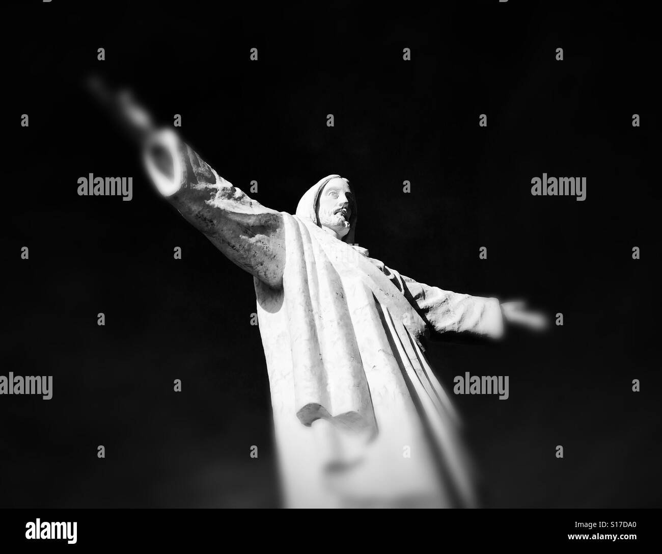 Statue of Christ the Redeemer above Cuzco Stock Photo