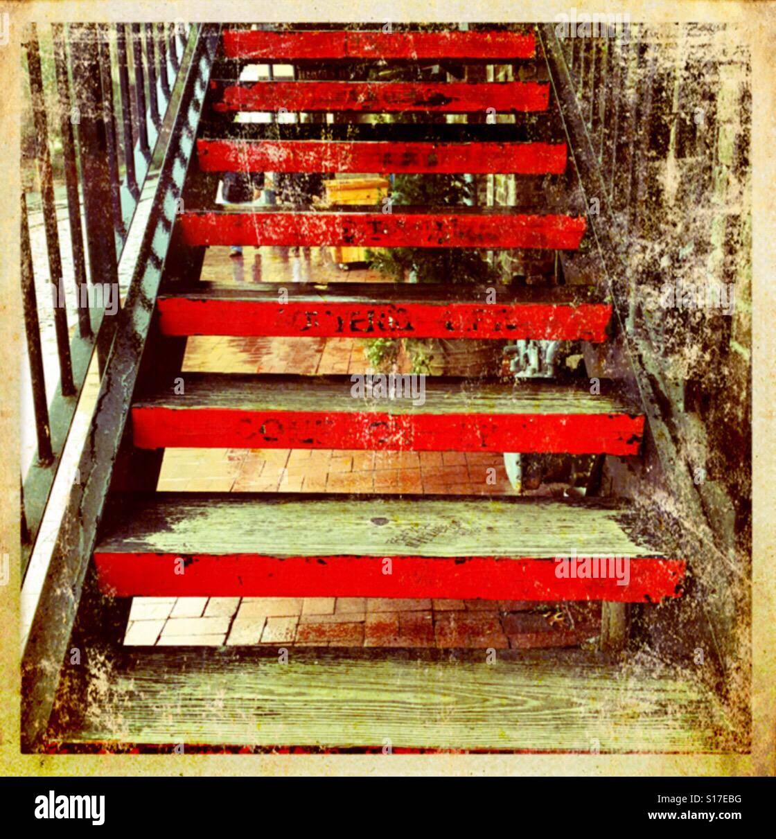 Red trim the stairs hi-res stock photography and images - Alamy