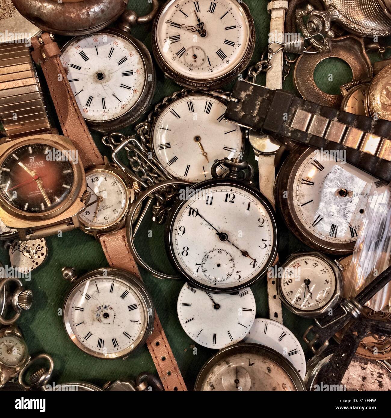 Old watch collection Stock Photo Alamy