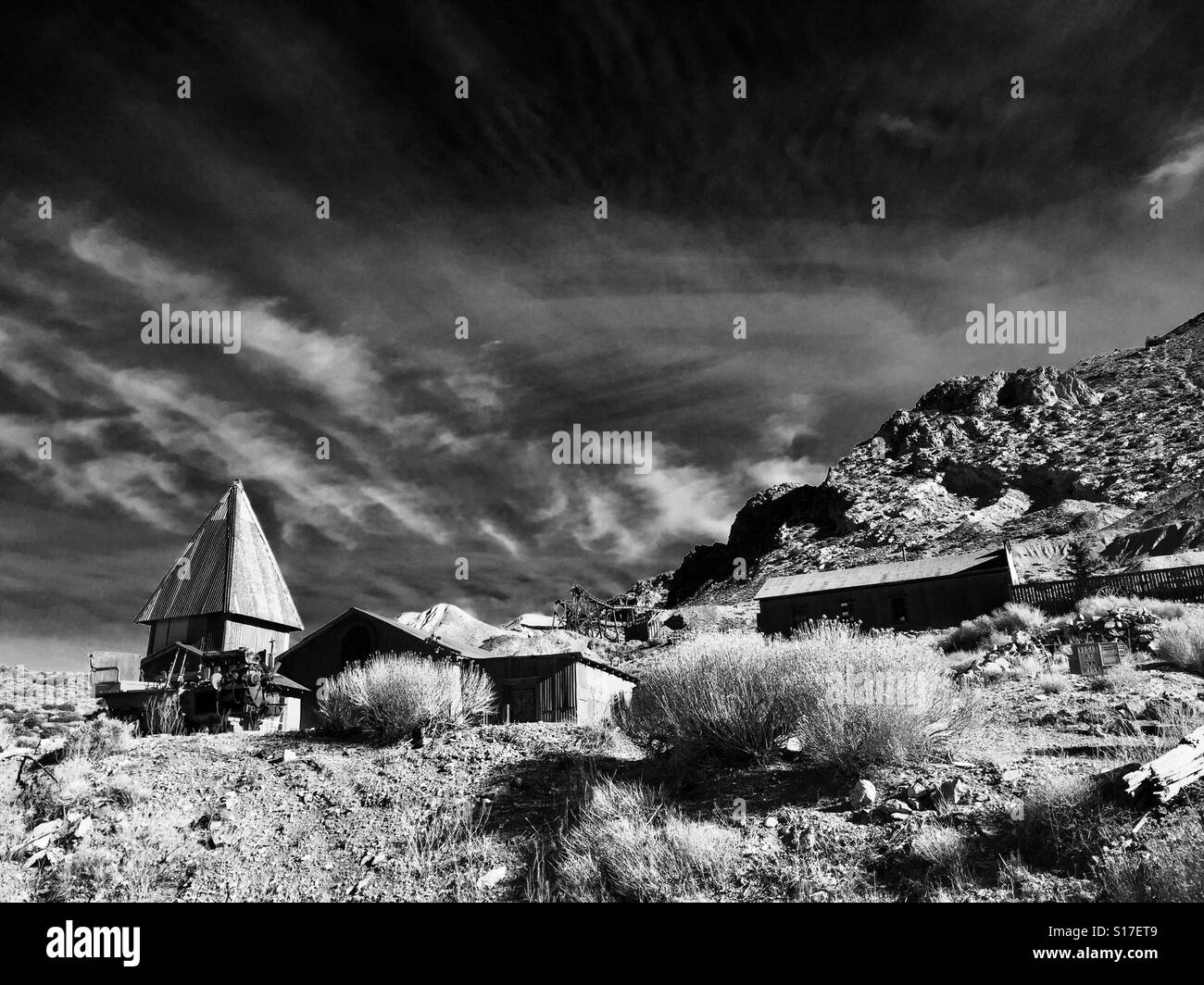 Ghost Town, Cerro Gordo Stock Photo