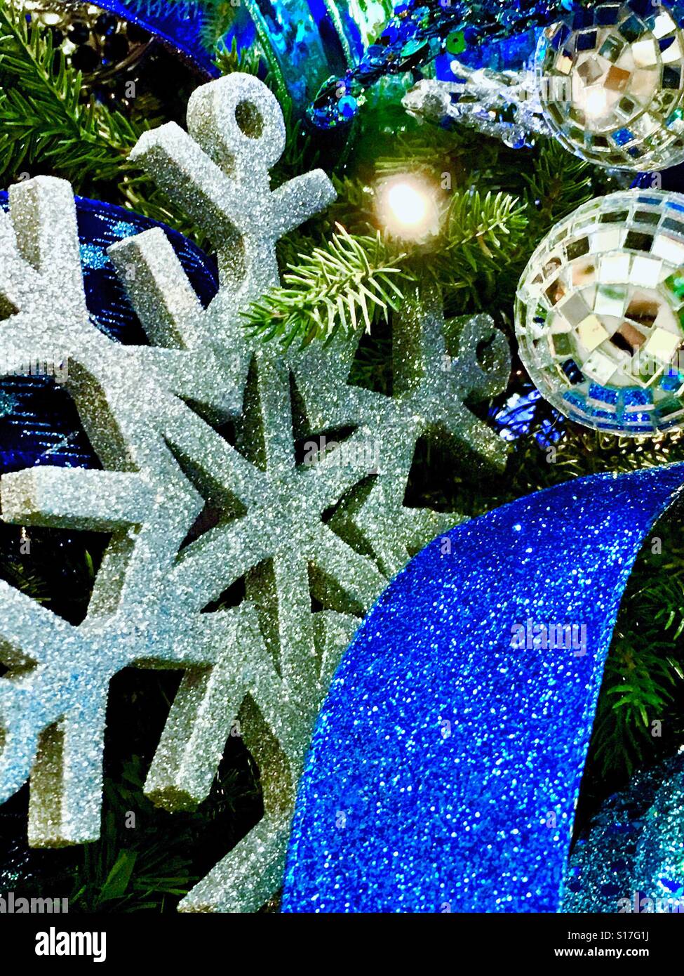 Snowflake Christmas decorations Stock Photo