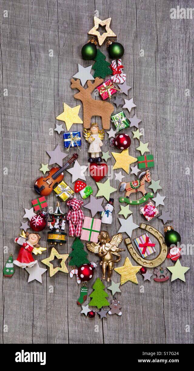 Christmas tree with collections of different amazing Christmas objects ...