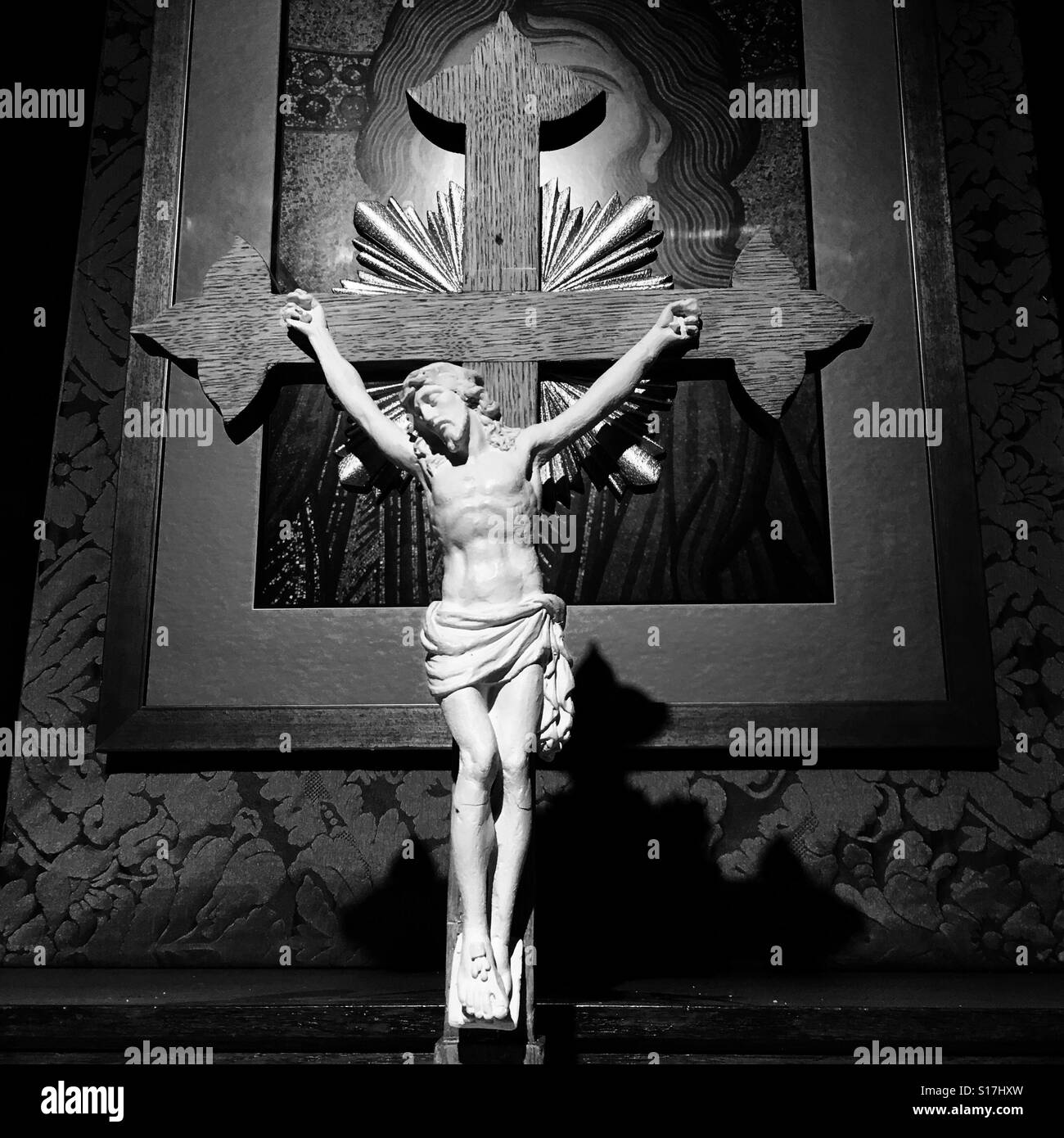 The altar of crucifixion Black and White Stock Photos & Images - Alamy