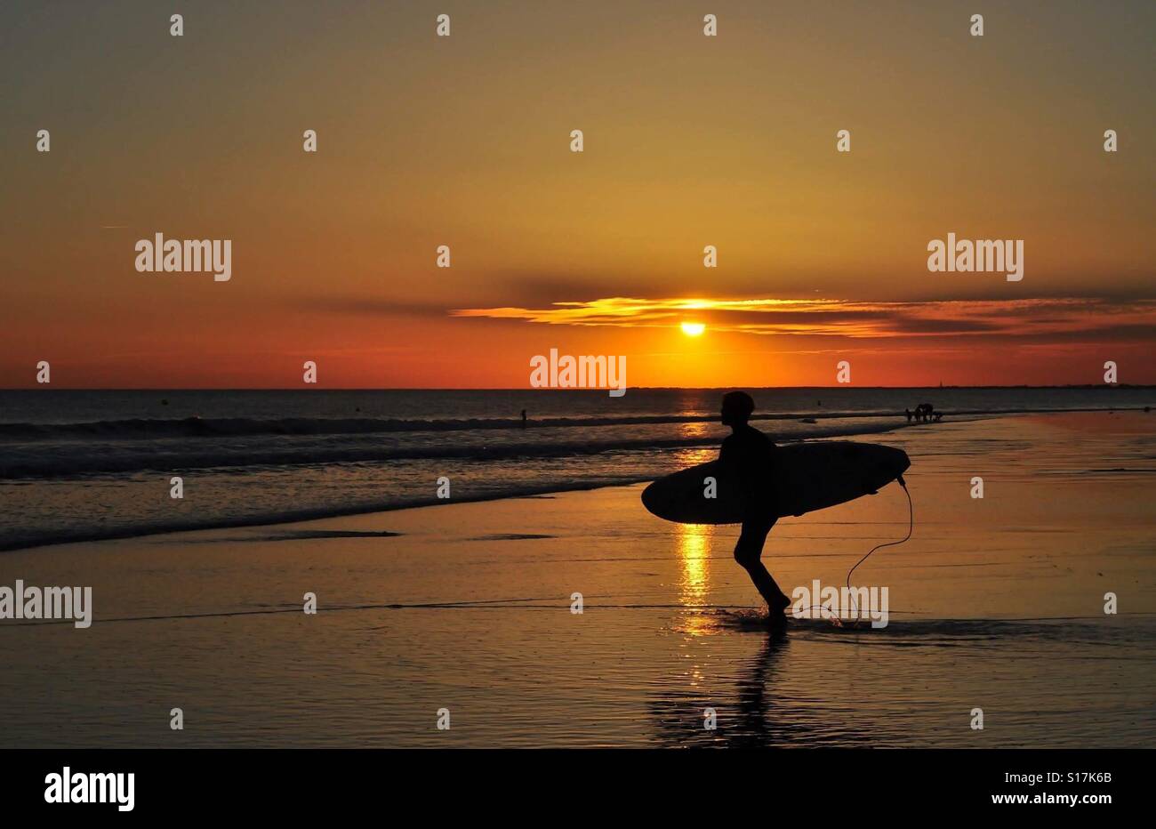 Sunset surf Stock Photo