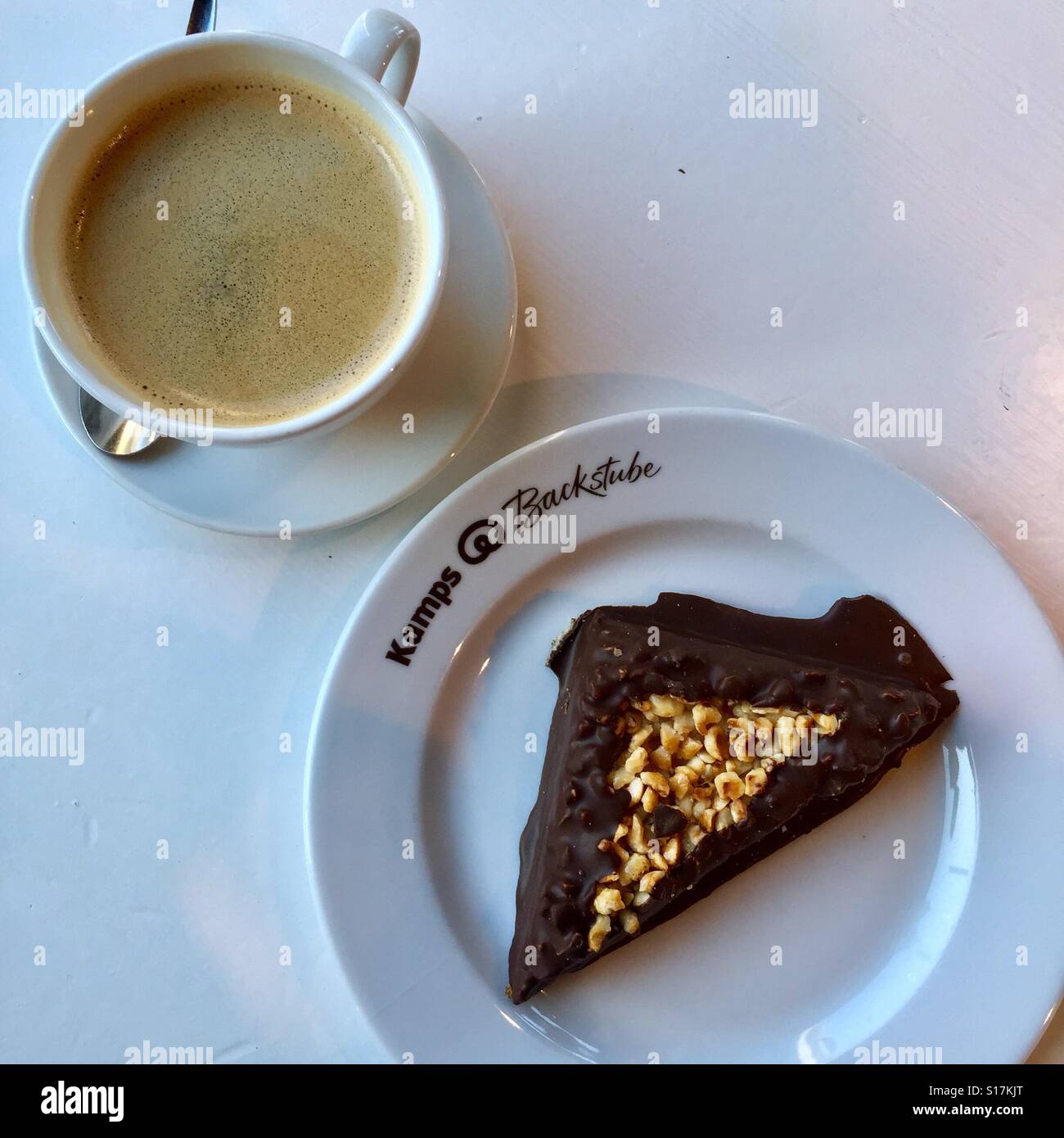Brownie and a cup of Americano coffee Stock Photo Alamy