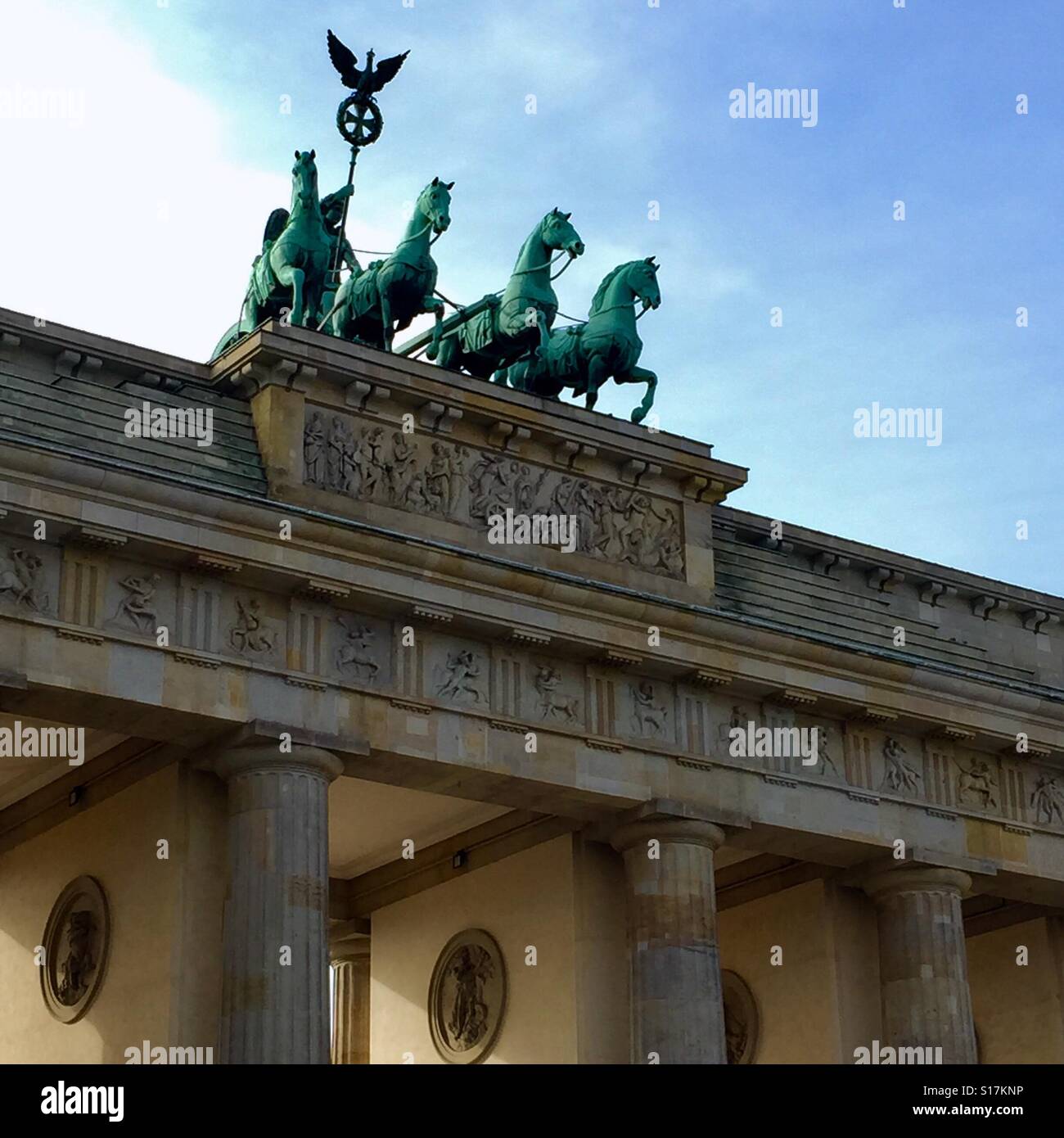 Berlin's iconic landmark, The Brandenburg Gate, Germany Stock Photo