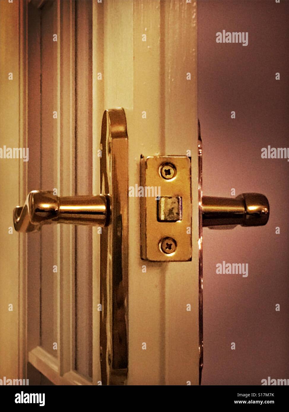 Door handles and latch Stock Photo Alamy
