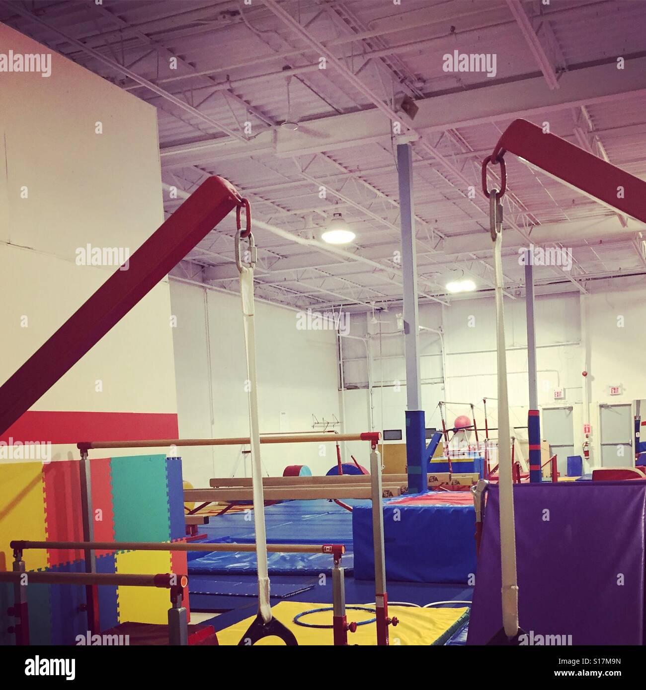An empty gymnastics gymnasium by K.R. Stock Photo