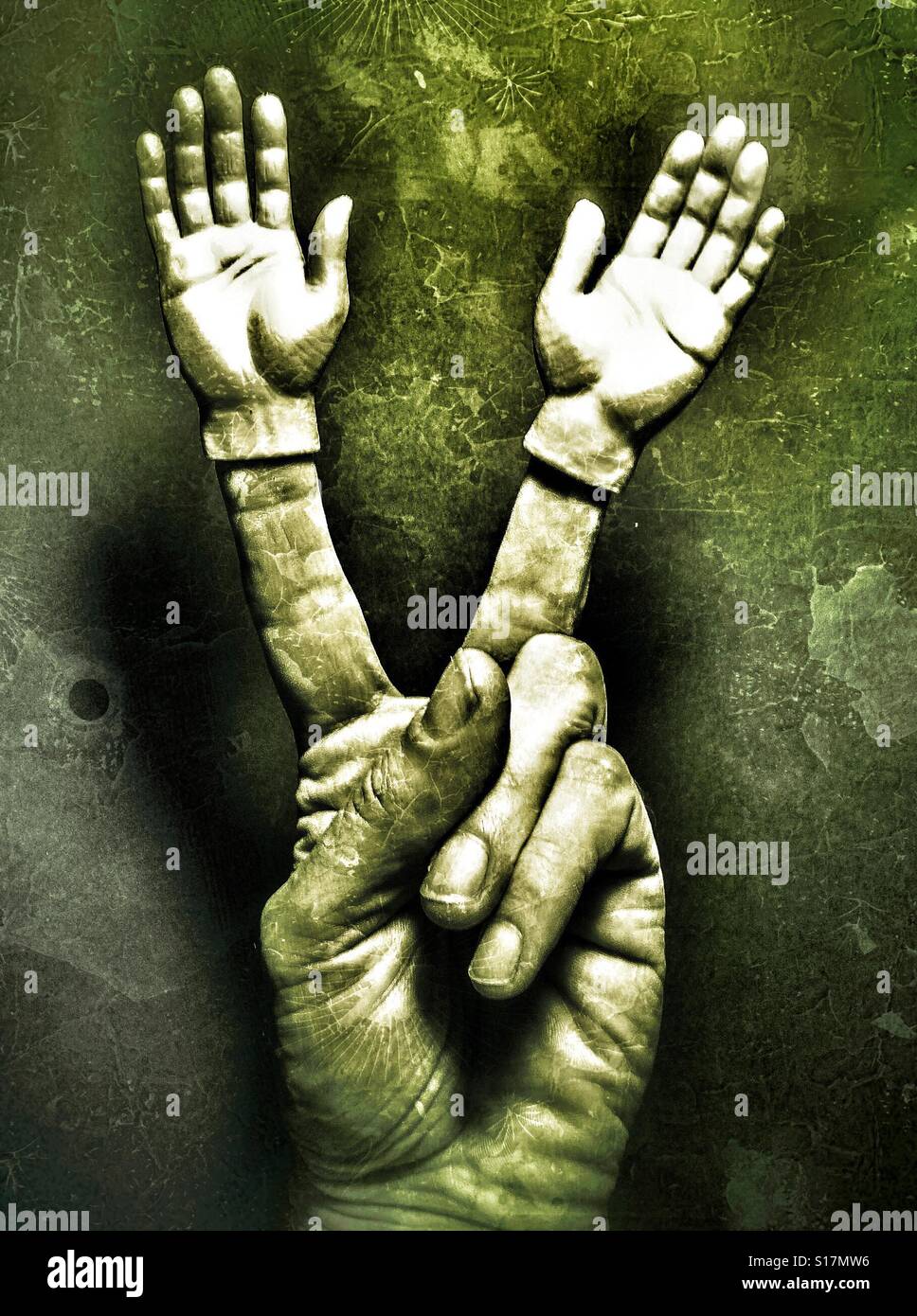 Hands plead for peace - Smartphone Captured Stock Image