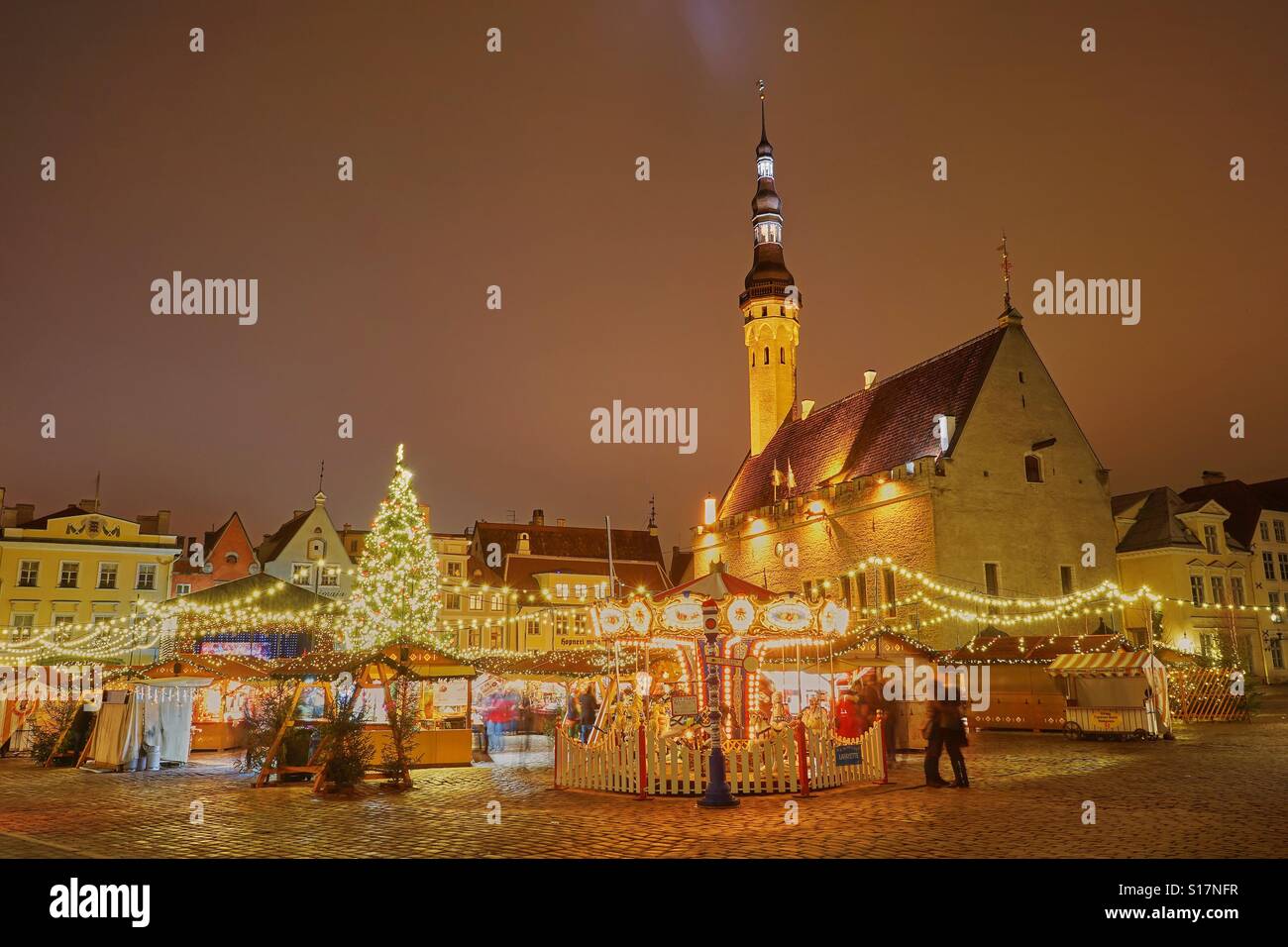Estonia Tallinn, Christmas market Stock Photo