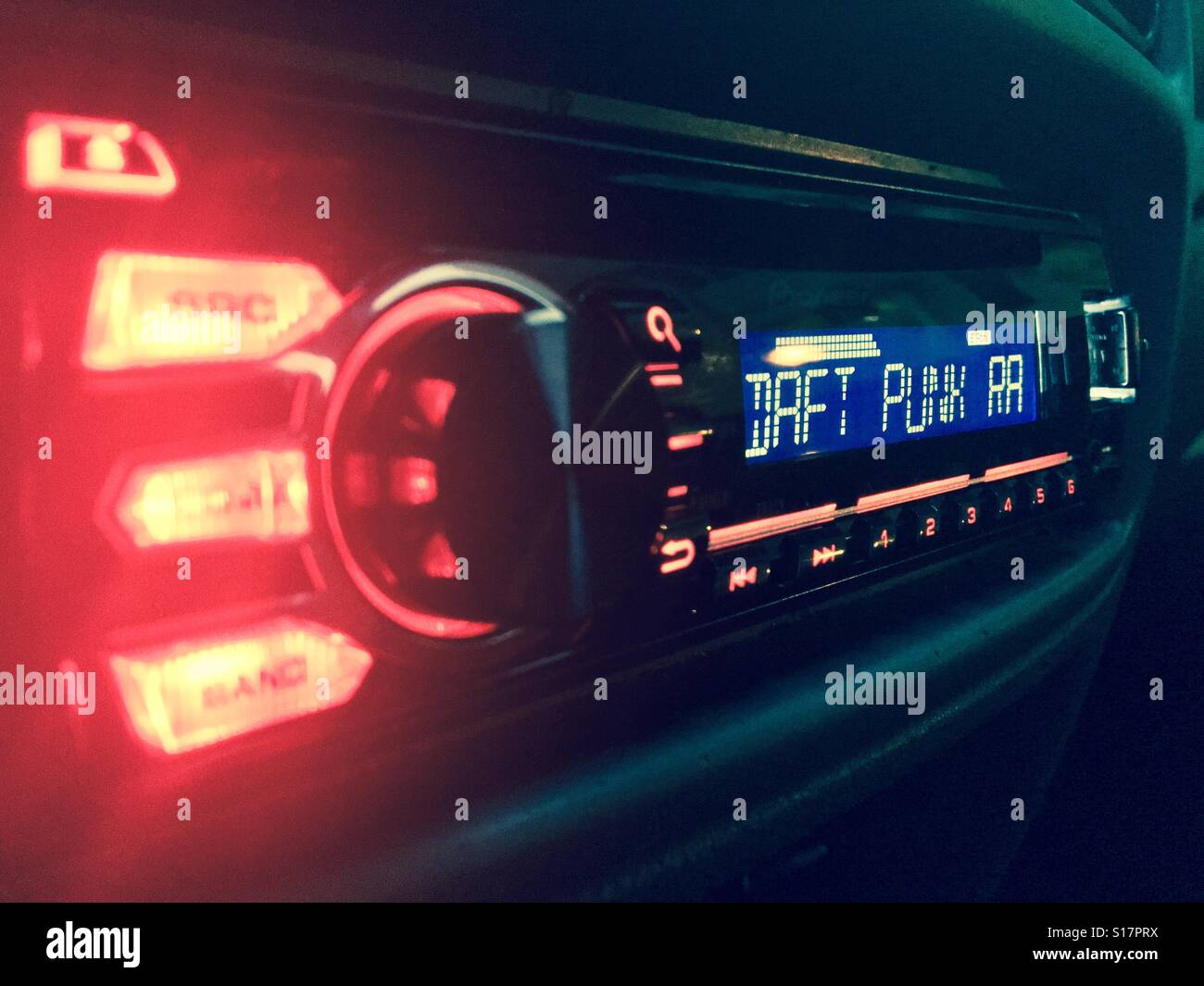 Car stereo playing Daft Punk - Smartphone Captured Stock Image