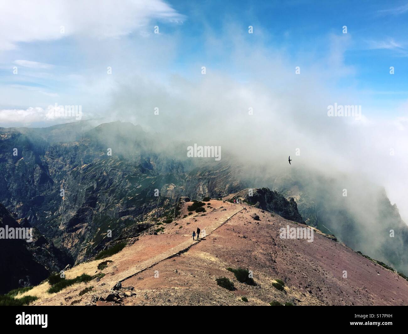 Hiking from Pico Ruivo to Pico do Arieiro, Madeira - Smartphone Captured Stock Image