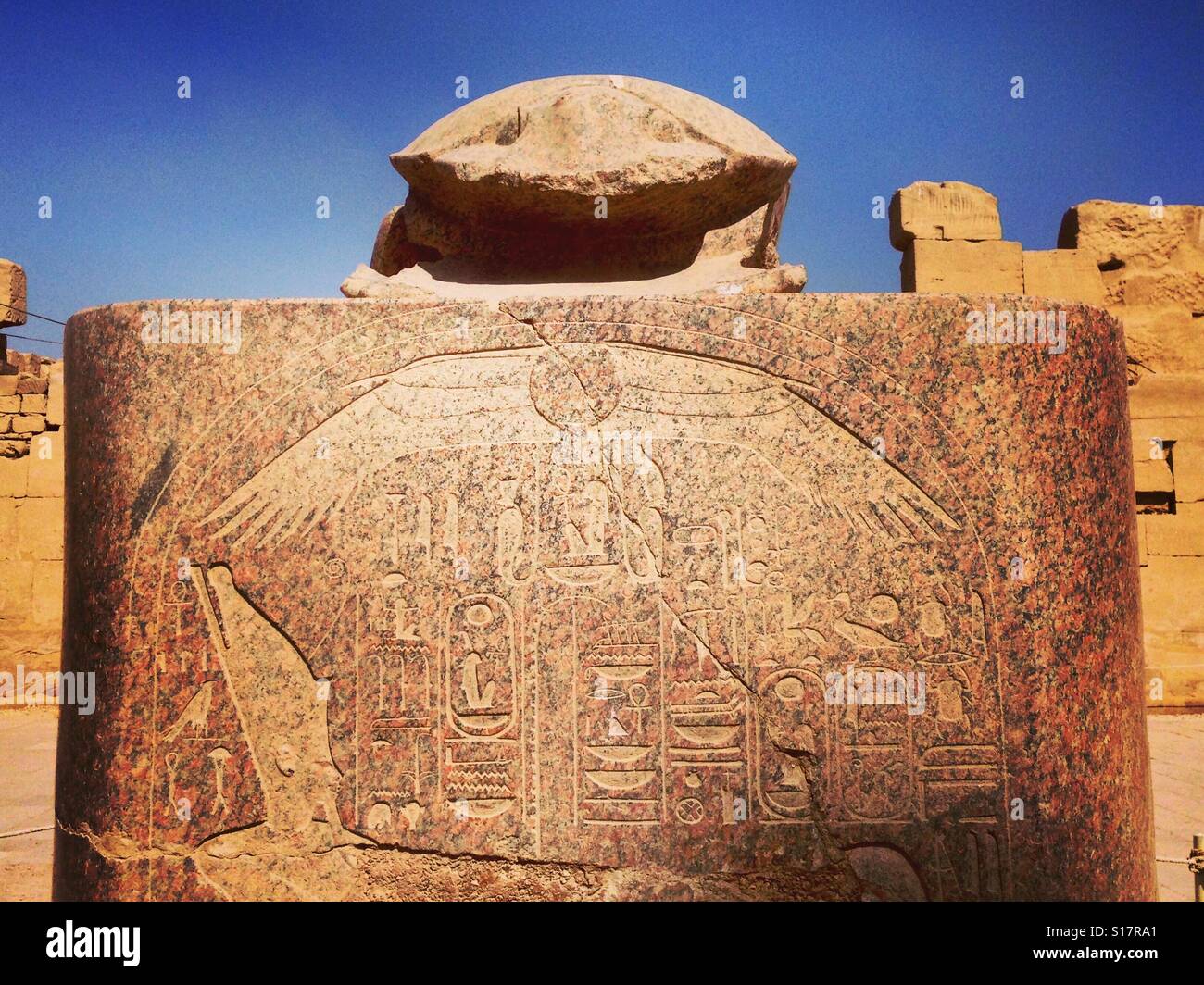 Protected by the scarab, Luxor, Egypt - Smartphone Captured Stock Image