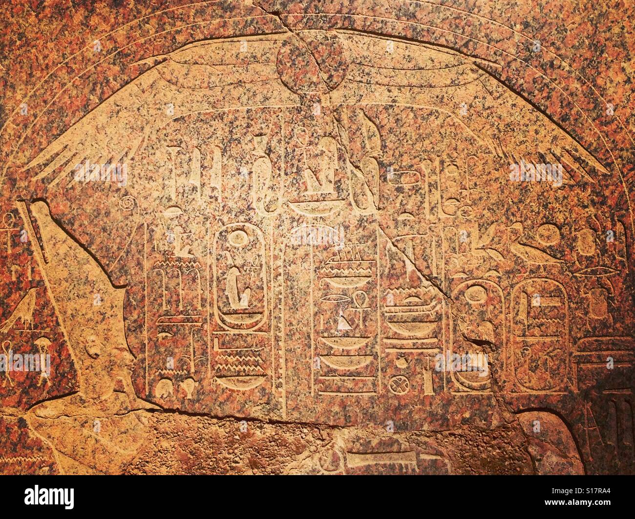 Under the wings of Ra, Luxor, Egypt - Smartphone Captured Stock Image