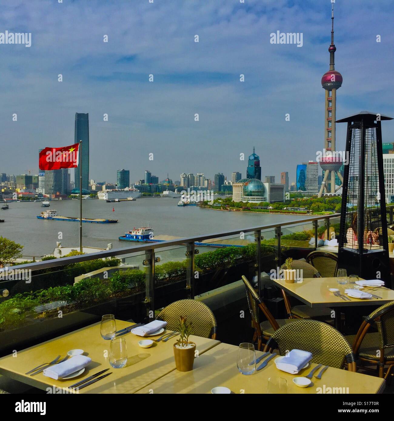 Dining on The Bund, Shanghai, China Stock Photo