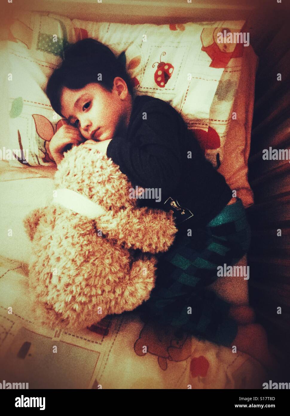 cuddle with teddy bear