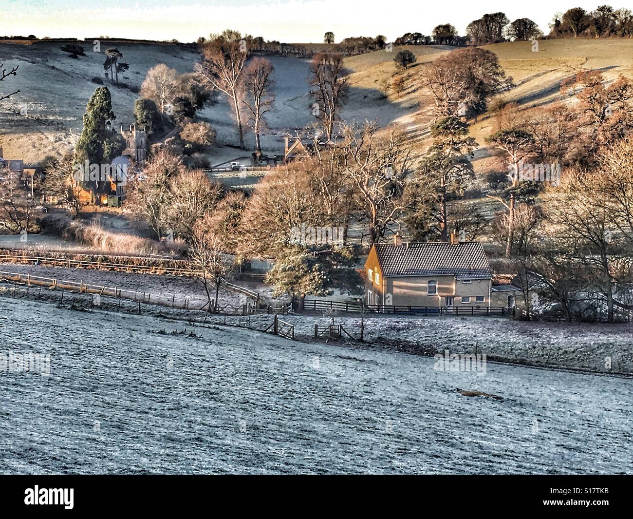 Winter landscape, hoar frost - Smartphone Captured Stock Image