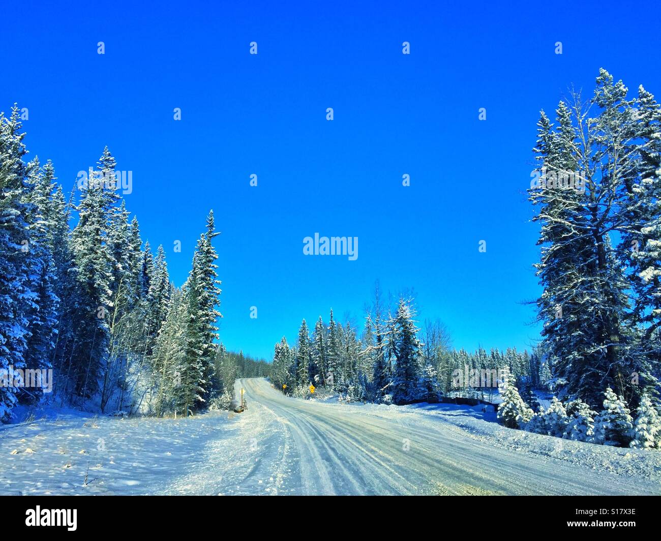 Winter at Bragg Creek, Alberta, Canada Stock Photo