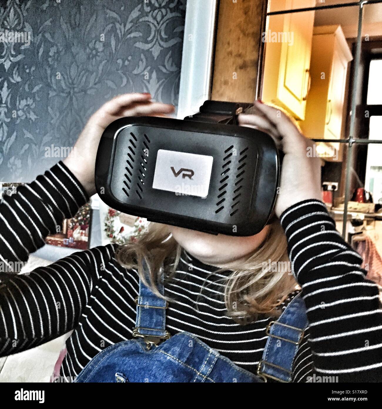 Virtual reality kid. Stock Photo