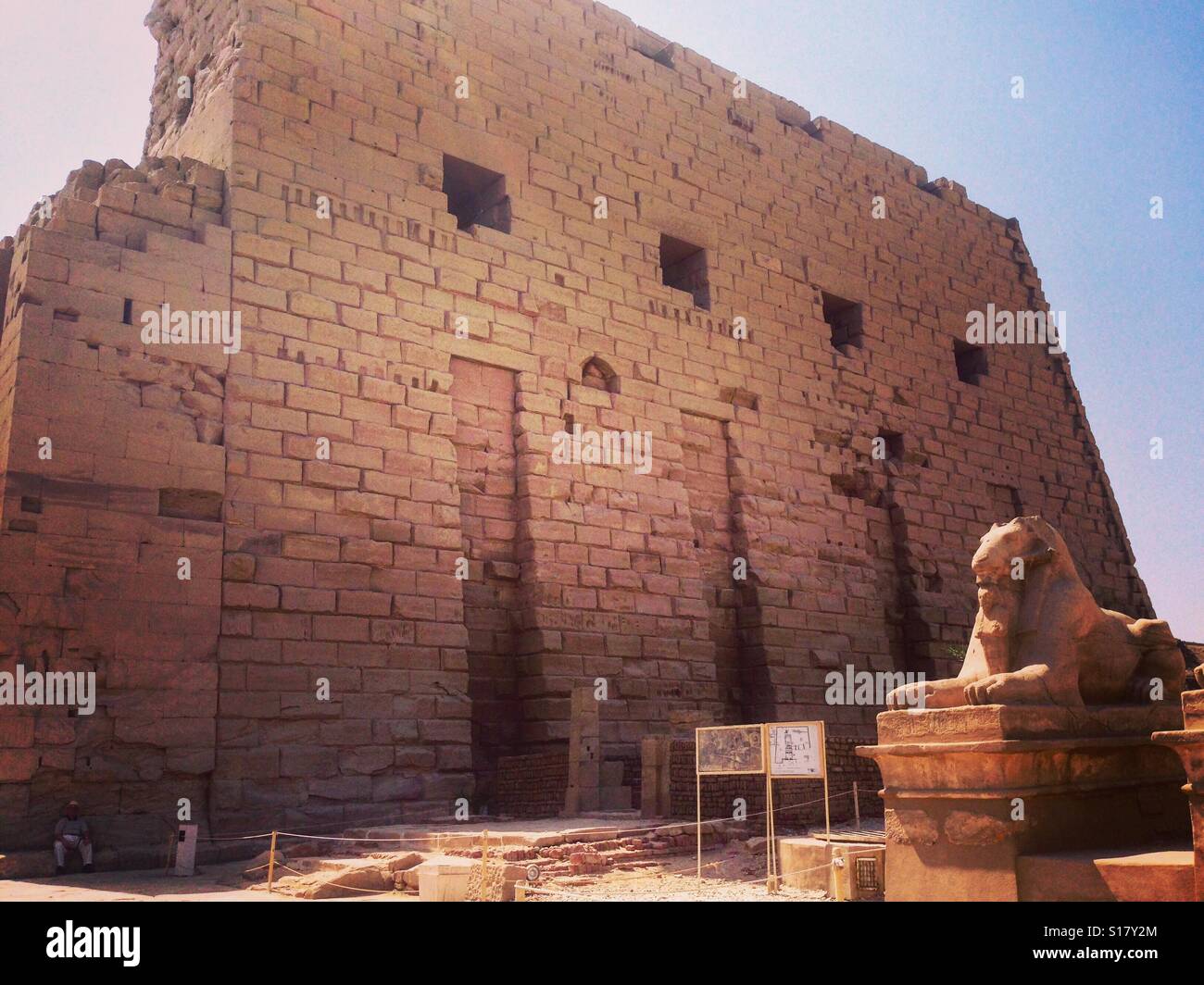 Karnak temple outer wall - Smartphone Captured Stock Image