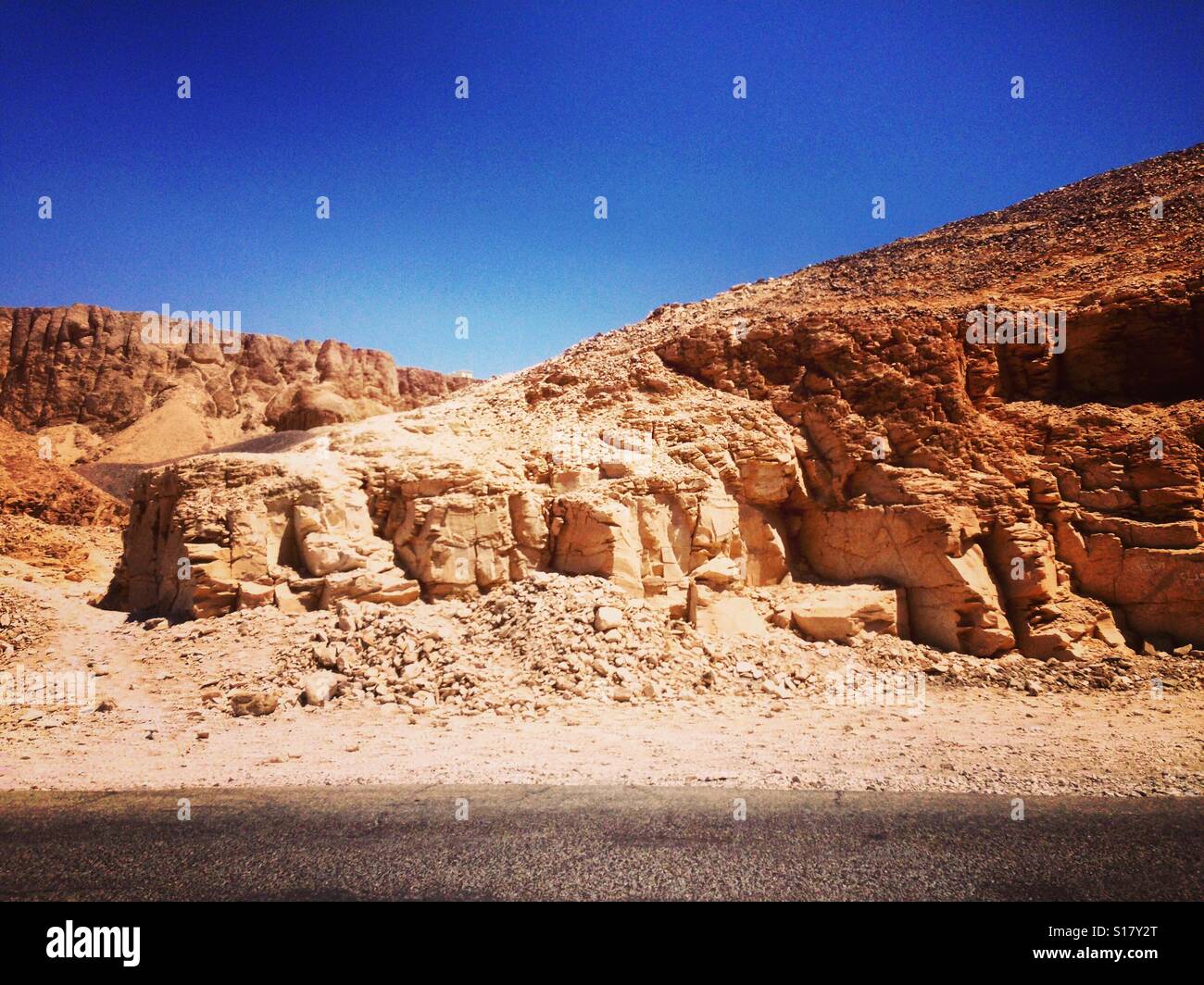 Valley of the Kings road - Smartphone Captured Stock Image