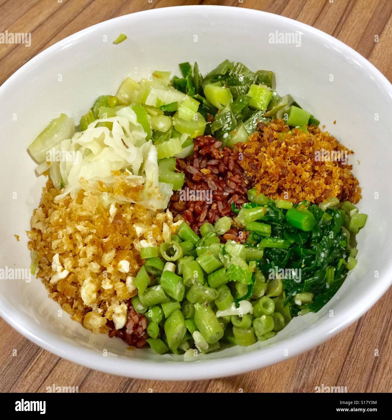 A bowl of vegetarian food, Singapore Stock Photo Alamy