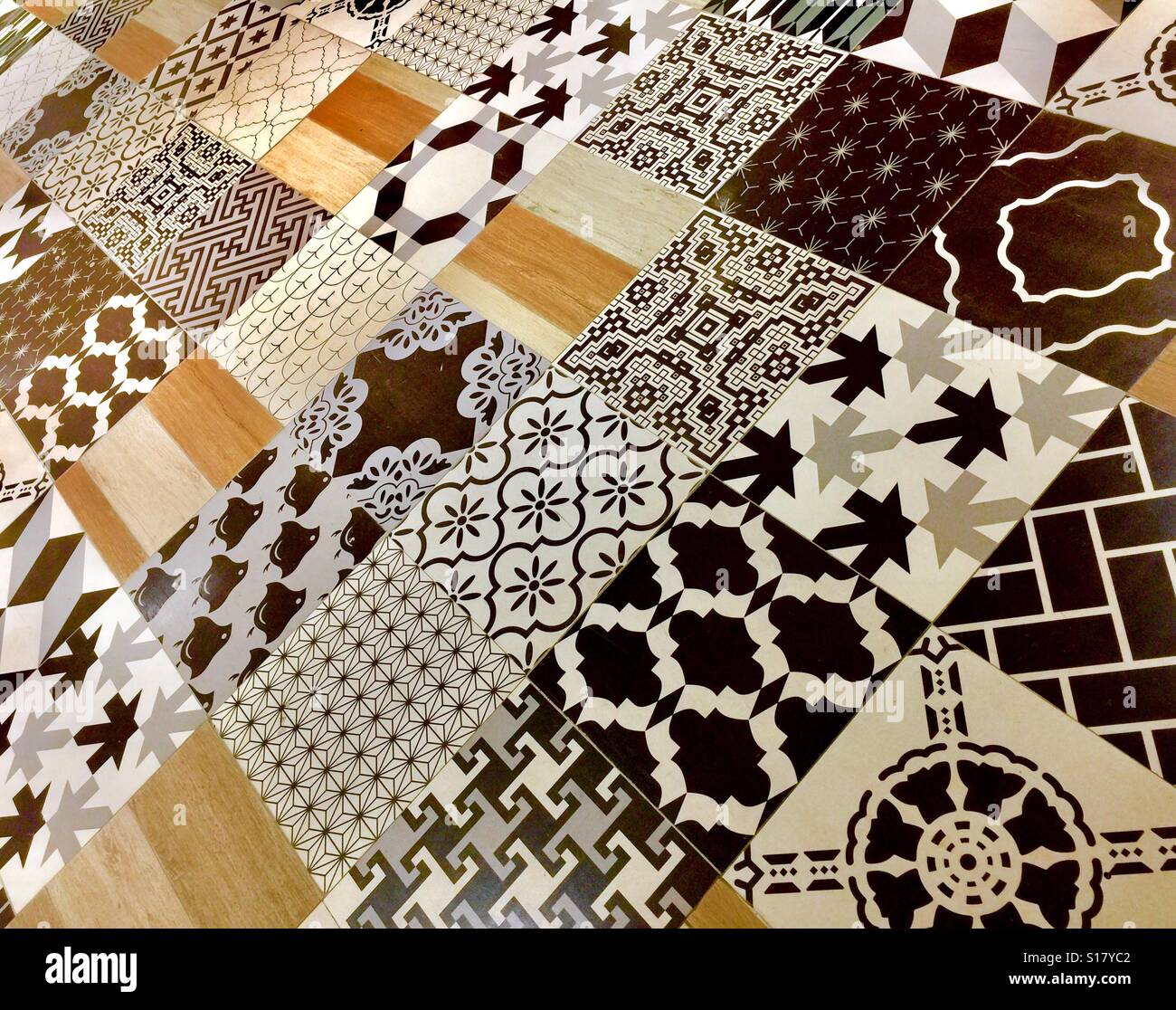 Graphic floor titles at Siam Discovery, Bangkok, Thailand Stock Photo