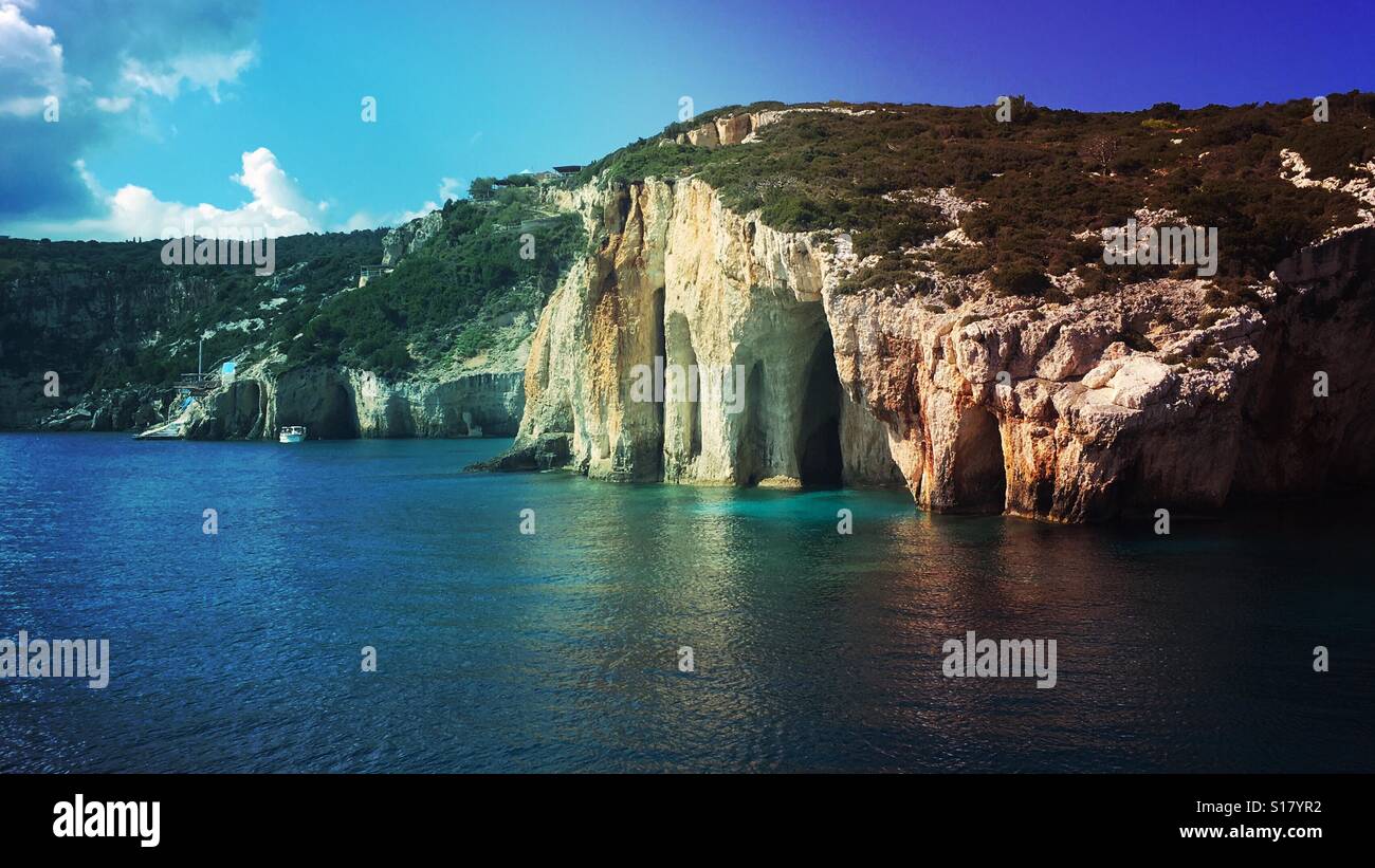 Blue caves - Zakynthos Stock Photo