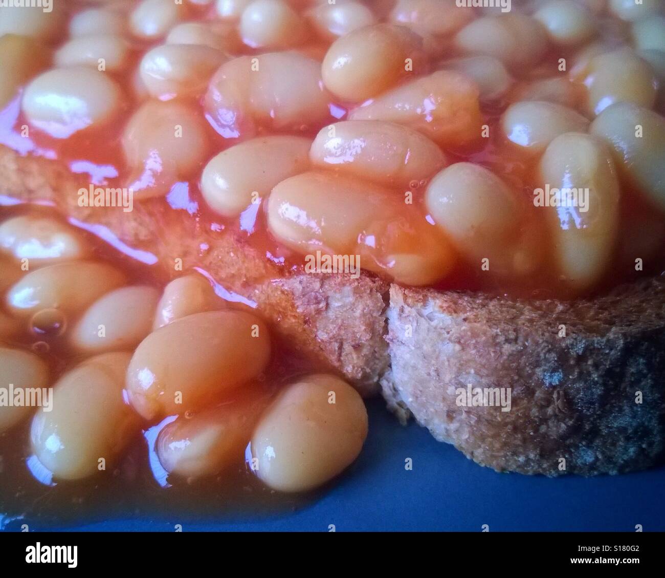 Beans on toast cheap easy nutritious food - Smartphone Captured Stock Image