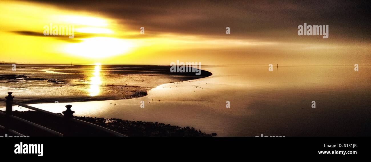 Morecambe Bay Sunset - Smartphone Captured Stock Image