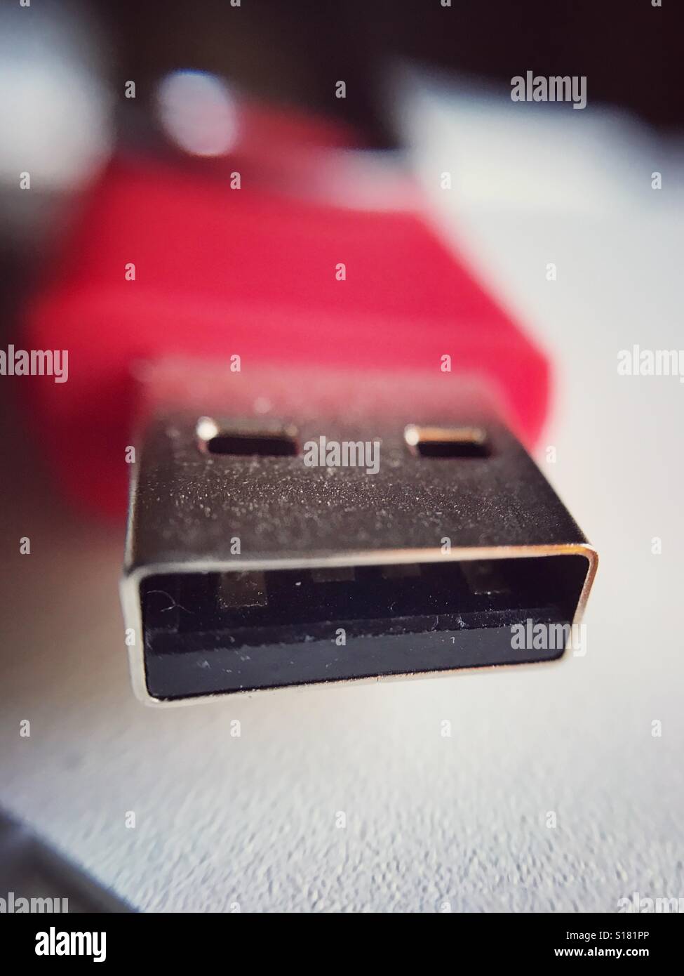 USB connection for a thumb drive Stock Photo