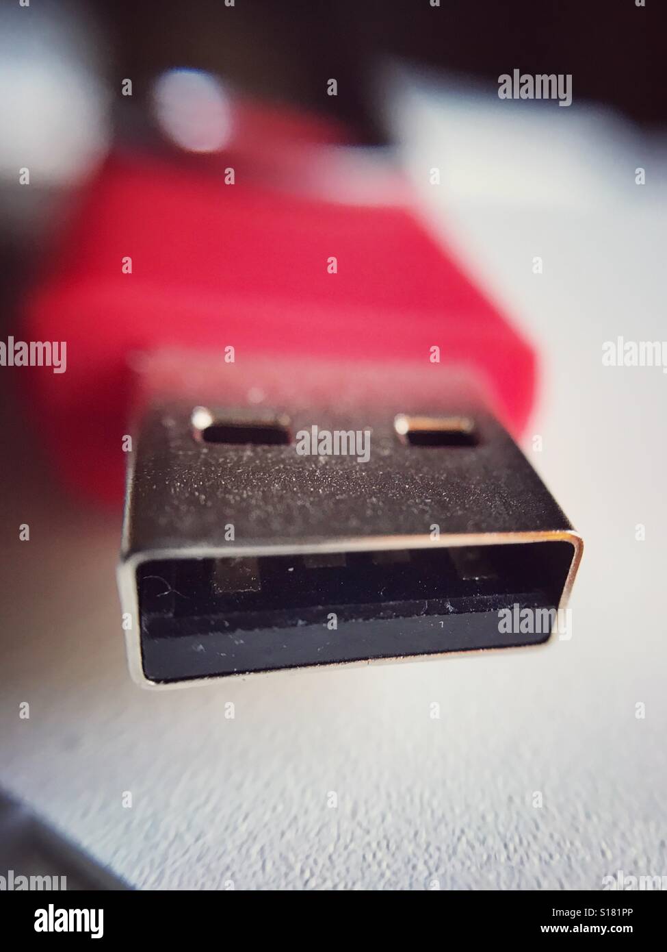 USB connection for a thumb drive - Smartphone Captured Stock Image