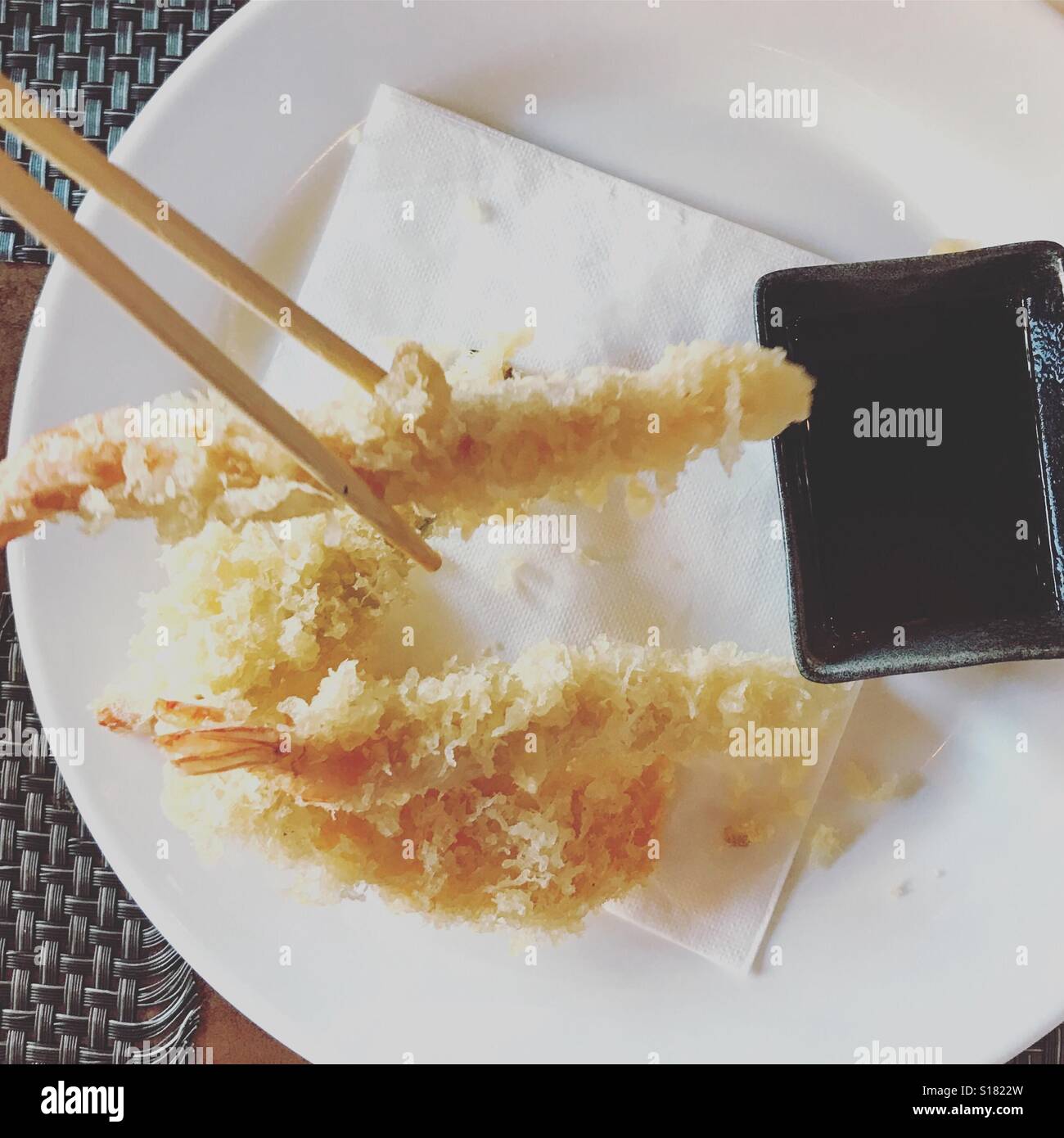 Tempura time at the japanese restaurant Stock Photo Alamy