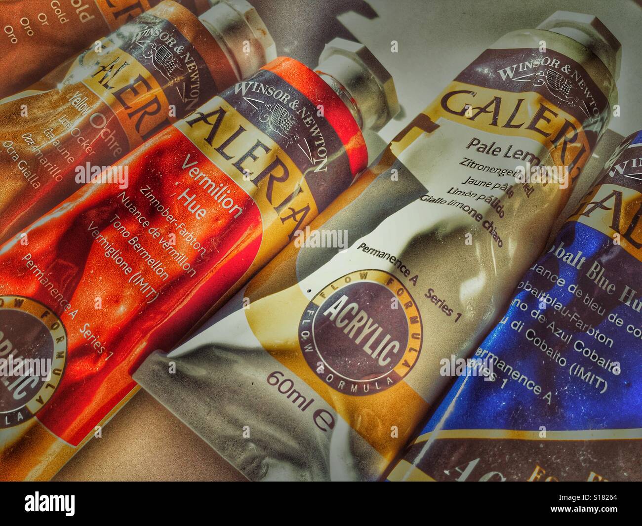 Tubes of acrylic paint - Smartphone Captured Stock Image