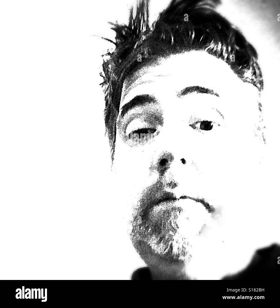 Adult man in black and white Stock Photo - Alamy