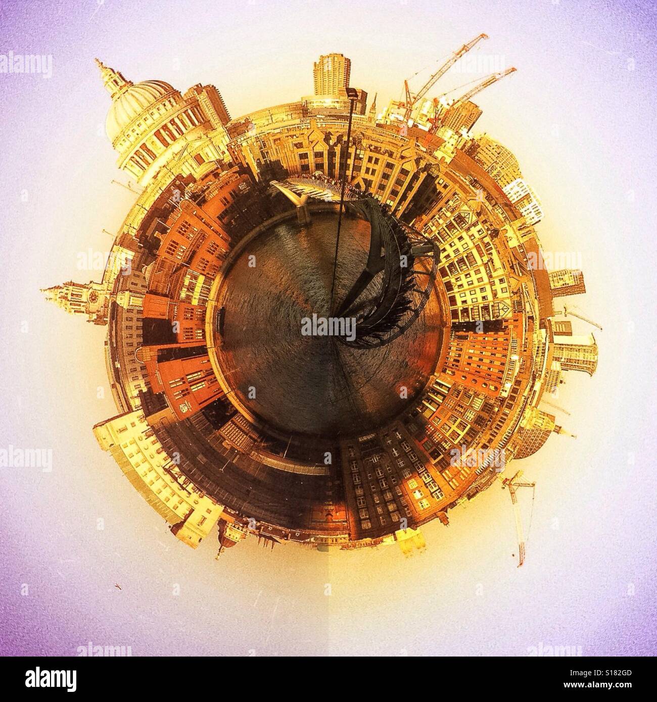 Tiny Planet St Pauls Cathedral - Smartphone Captured Stock Image