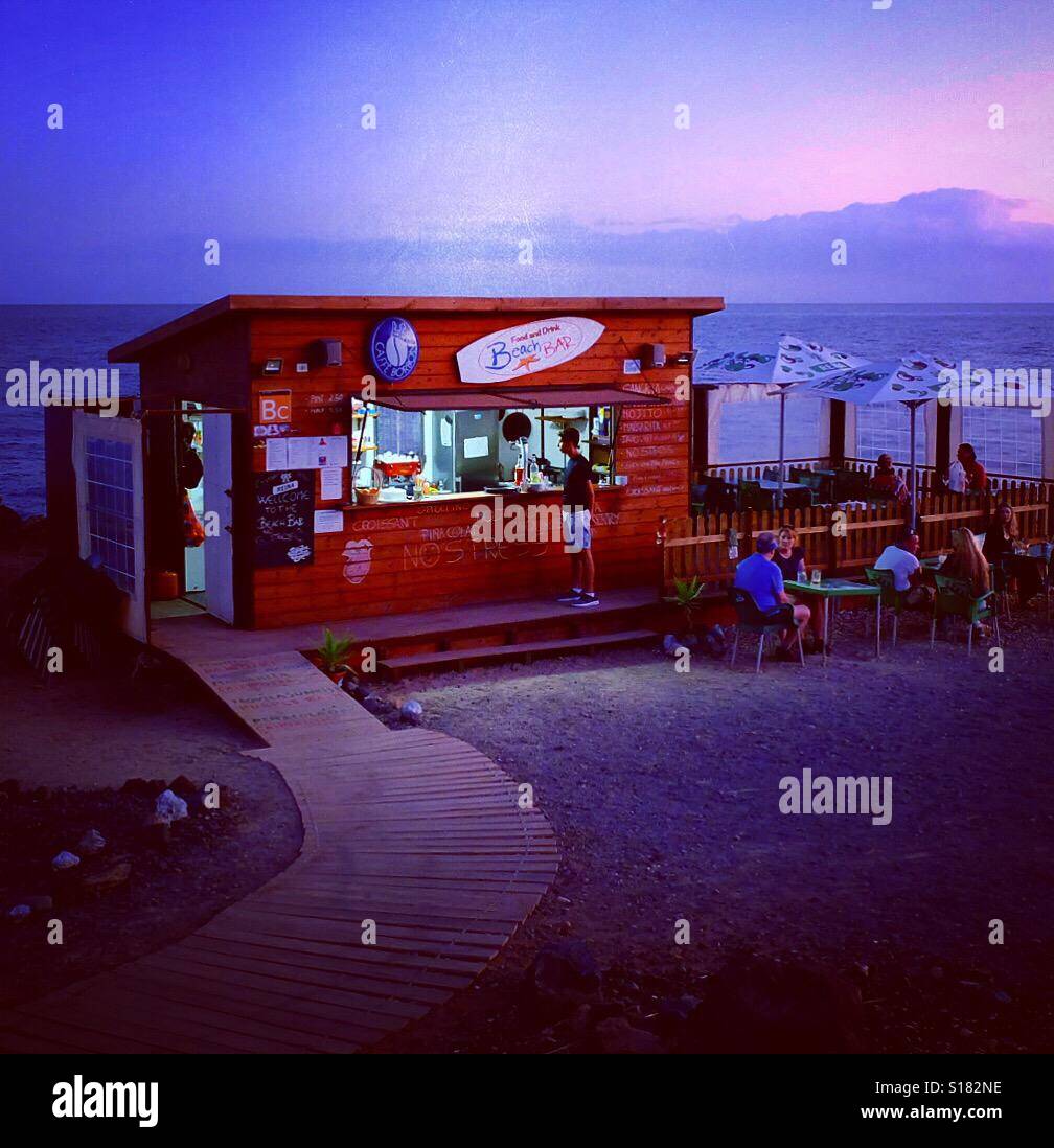 Beach bar, Golf Del Sur, Tenerife. - Smartphone Captured Stock Image