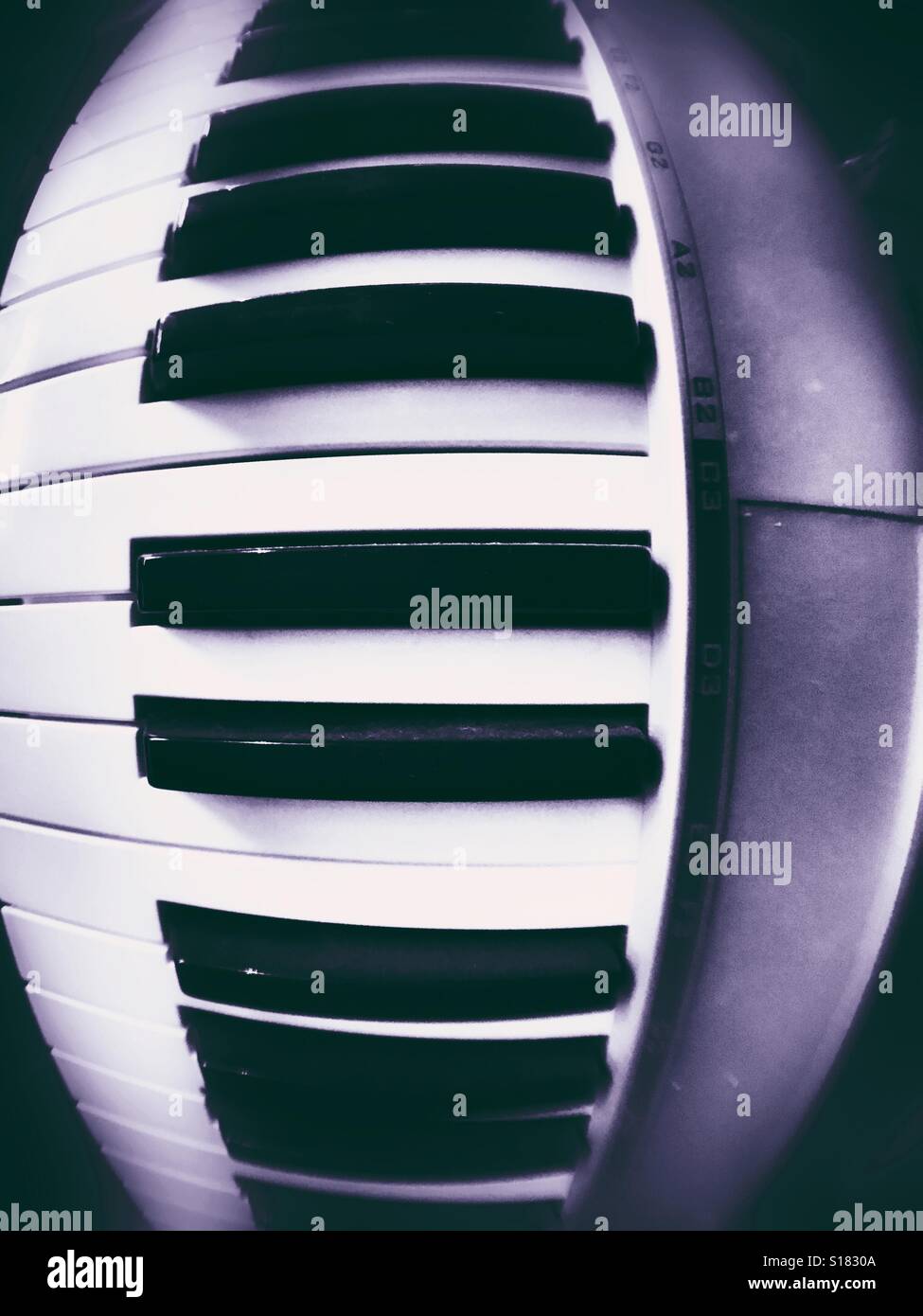 Wide angle view of a piano - Smartphone Captured Stock Image