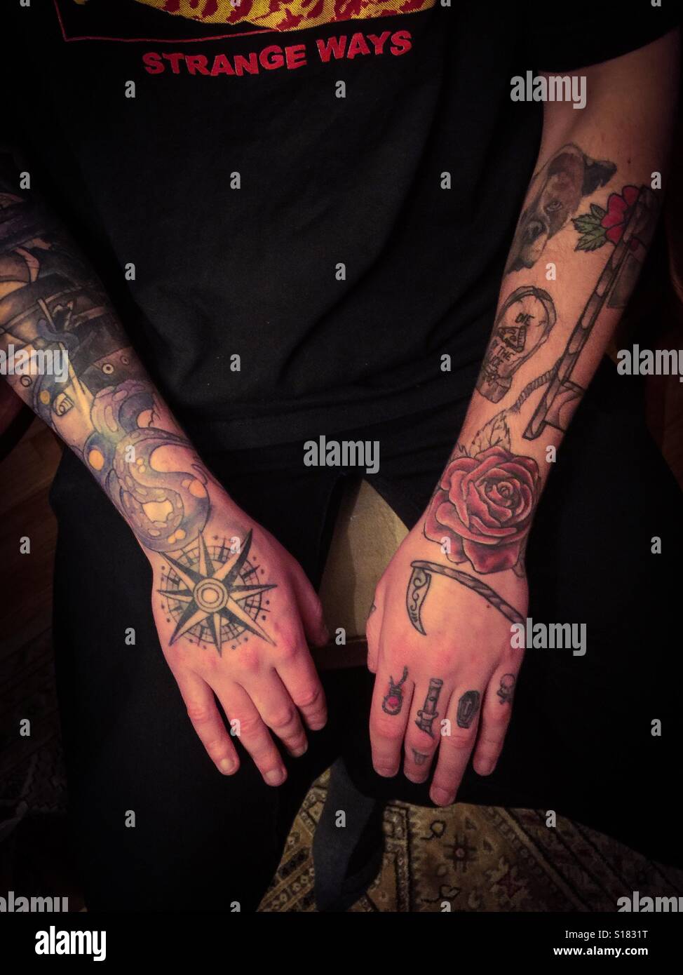 Tattoo, maritime theme - Smartphone Captured Stock Image