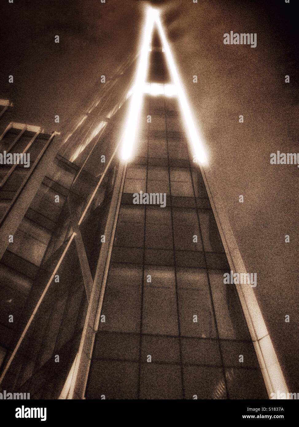 Office block in Victoria, London at night. - Smartphone Captured Stock Image