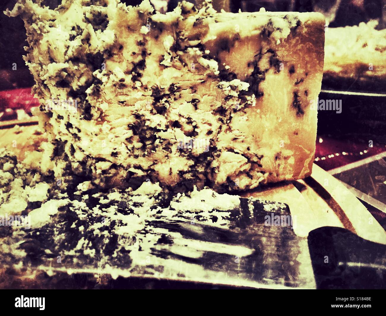 Blue Stilton cheese board - Smartphone Captured Stock Image